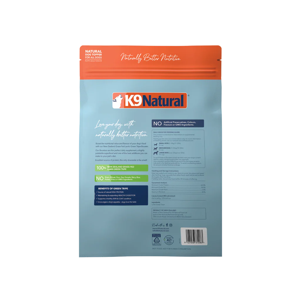 K9 Natural Freeze Dried Lamb Tripe Booster