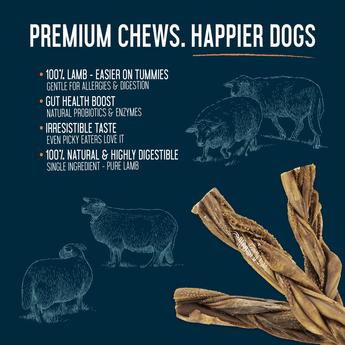 Braided Lamb Tripe - Dogginstix