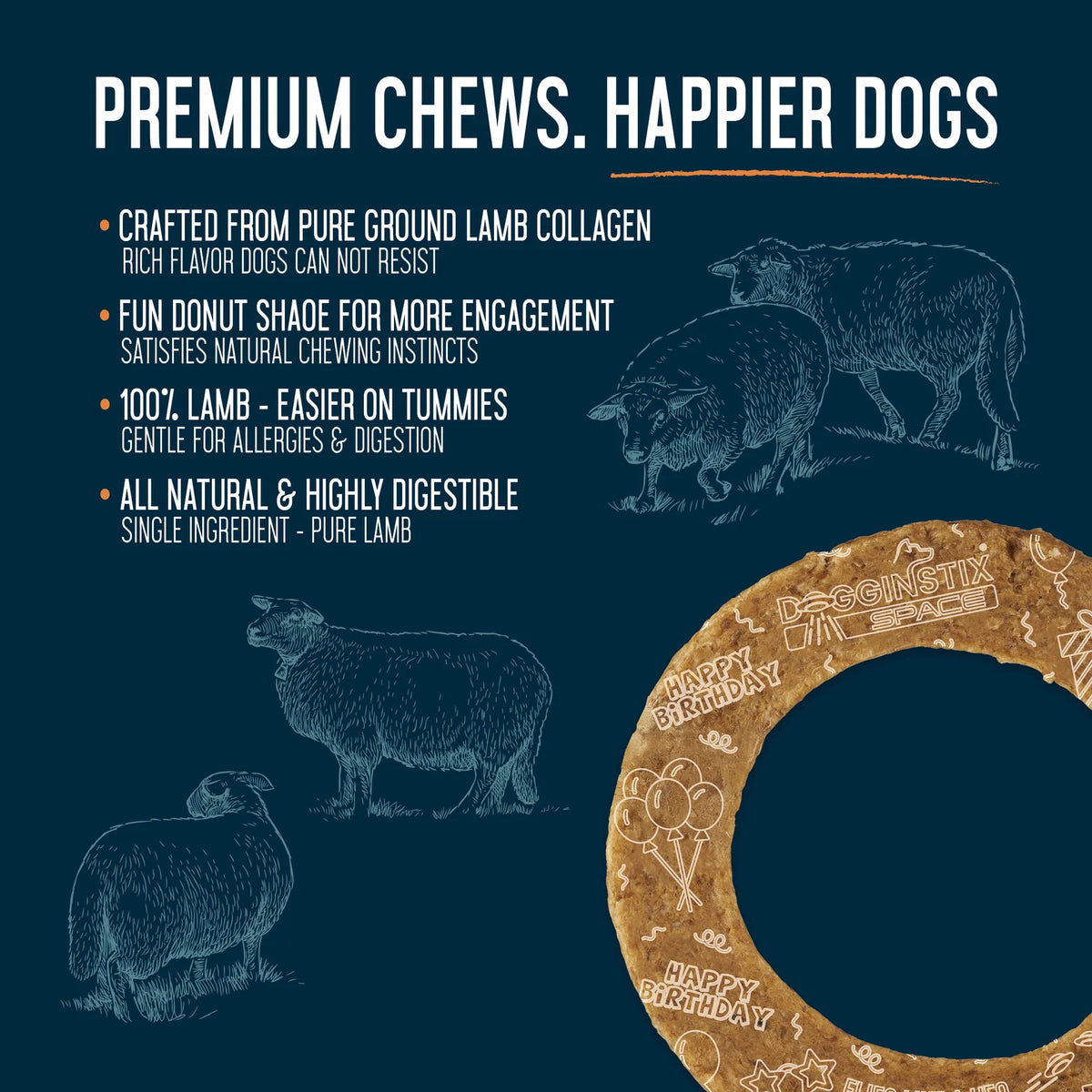 Lamb Collagen - Cosmic Donut Dogginstix