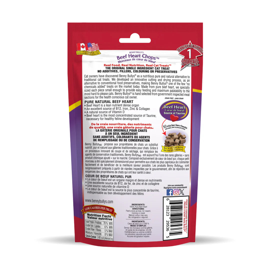 Benny Bullys Beef Heart Chops - Cat Treats